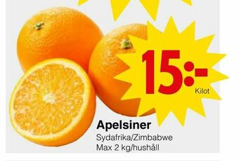 Matöppet Apelsiner erbjuda
