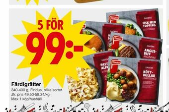 Matöppet Färdigrätter erbjuda