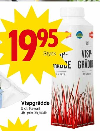 Matöppet Vispgrädde erbjuda