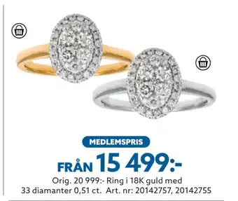 Albrekts Guld Ring i 18K guld med 33 diamanter 0,51 ct erbjuda