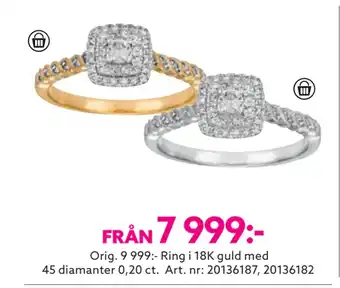 Albrekts Guld Ring i 18K guld med 45 diamanter 0,20 ct erbjuda