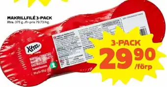 Coop Extra Xtra Makrillfilé 3-pack 375 g erbjuda