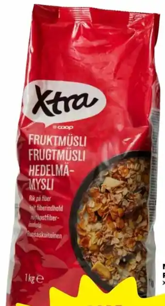 Coop Extra Xtra Müsli Frukt 1000 g erbjuda