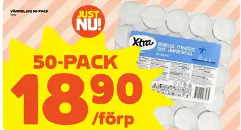 Coop Extra Xtra Värmeljus 50-pack erbjuda
