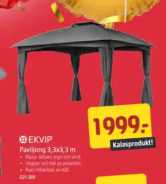 Jula Paviljong 3,3x3,3 m erbjuda