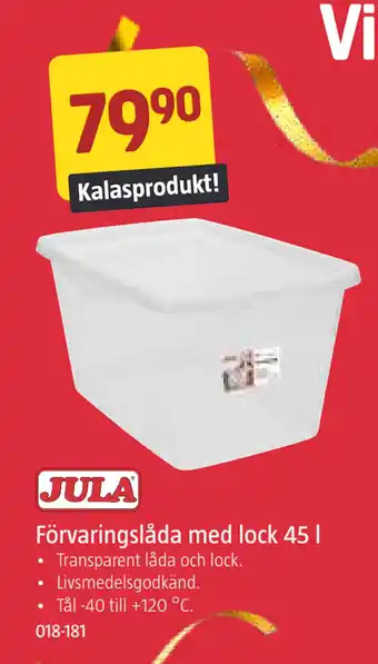 Jula Förvaringslåda med lock 45 l erbjuda