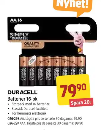 Jula Batterier 16-pk erbjuda