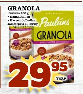 Nya Pulsen Granola erbjuda