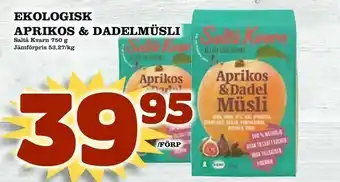 Nya Pulsen Ekologisk aprikos & dadelmüsli erbjuda