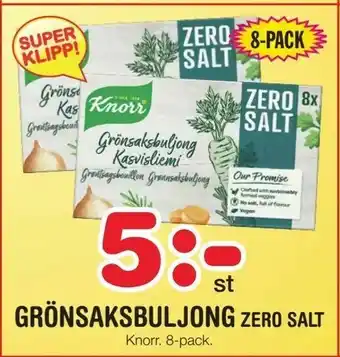 Nya Pulsen Grönsaksbuljong zero salt erbjuda