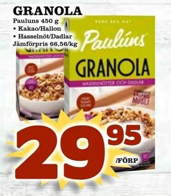 Supergrossen Granola erbjuda