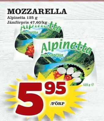 Supergrossen Mozzarella erbjuda