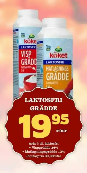 Laktosfri grädde