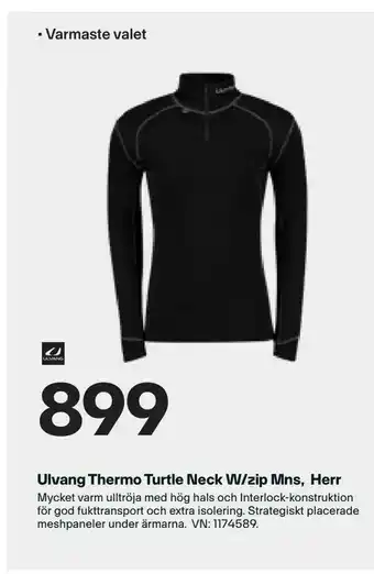 XXL Ulvang Thermo Turtle Neck W/zip Mns, Herr erbjuda
