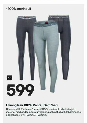 XXL Ulvang Rav 100% Pants, Dam/herr erbjuda