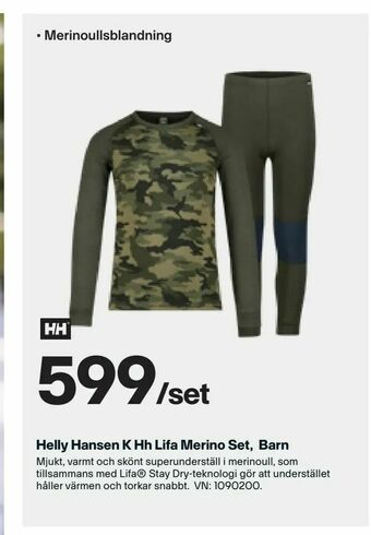 XXL Helly Hansen K Hh Lifa Merino Set, Barn erbjuda