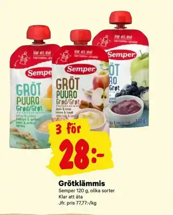 City Gross Semper Grötklämmis 120g erbjuda
