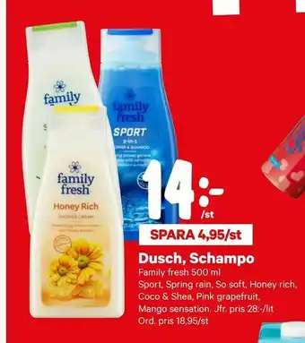 City Gross Dusch, Schampo erbjuda