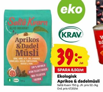 City Gross Ekologisk Aprikos & dadelmüsli erbjuda