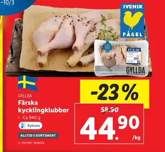 Lidl Färska kycklingklubbor erbjuda