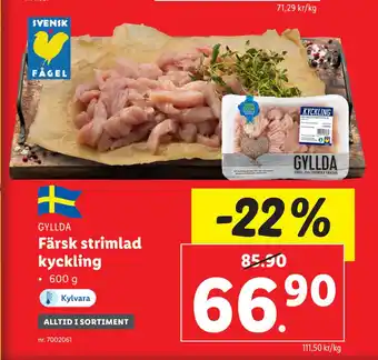Lidl Färsk strimlad kyckling erbjuda