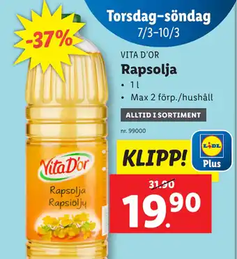 Lidl Rapsolja erbjuda