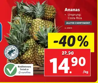 Lidl Ananas erbjuda