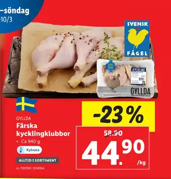 Lidl Färska kycklingklubbor erbjuda