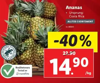 Lidl Ananas erbjuda