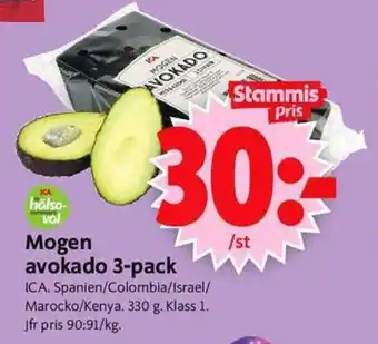 ICA Supermarket Mogen avokado 3-pack erbjuda