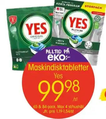EKO Yes diskmaskintabs erbjuda
