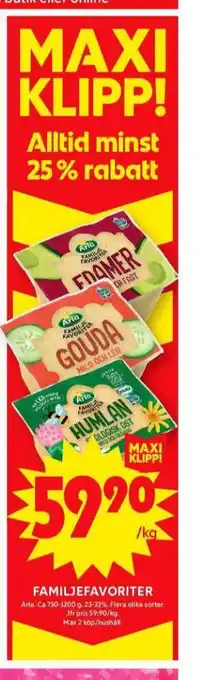 ICA Maxi Arla edamer erbjuda