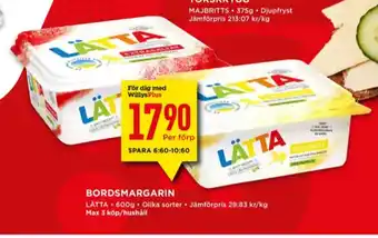 Willys Lätta lättmargarin erbjuda