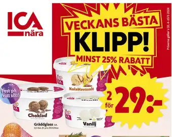 ICA Nära Sia gräddglass erbjuda