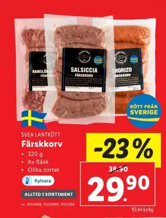 Lidl Svea lantkött ramslök & vitlökskorv erbjuda