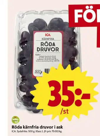 ICA Nära Ica vindruvor erbjuda
