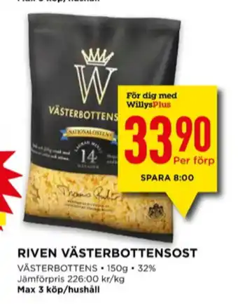 Willys Wernerssons riven ost erbjuda