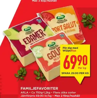Willys Hemma Arla gouda erbjuda