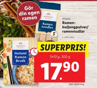 Lidl Vitasia nudlar erbjuda