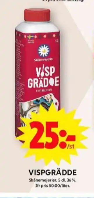 ICA Maxi Skånemejerier vispgrädde erbjuda