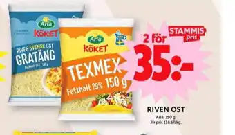 ICA Maxi Arla köket riven ost erbjuda