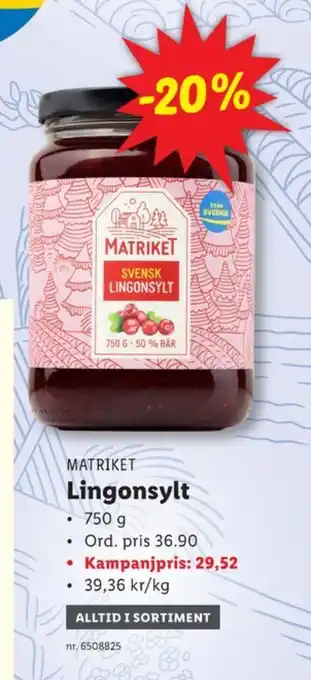 Lidl Matriket sylt erbjuda