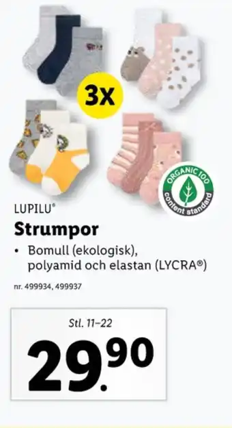 Lidl Lupilu strumpor erbjuda