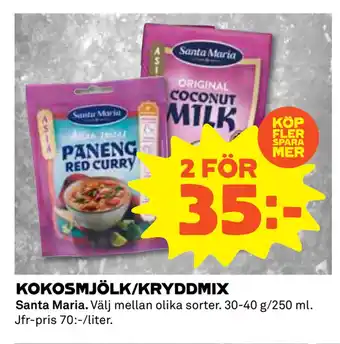 Coop Daglivs KOKOSMJÖLK/KRYDDMIX erbjuda