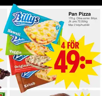 Matöppet Pan Pizza erbjuda