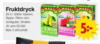 Matöppet Fruktdryck erbjuda