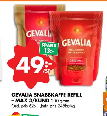 ÖoB GEVALIA SNABBKAFFE REFILL – MAX 3/KUND erbjuda