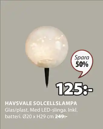 JYSK HAVSVALE SOLCELLSLAMPA erbjuda