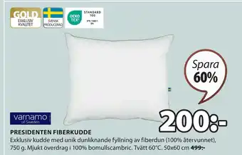 JYSK PRESIDENTEN FIBERKUDDE erbjuda