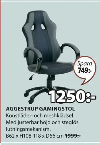 JYSK AGGESTRUP GAMINGSTOL erbjuda